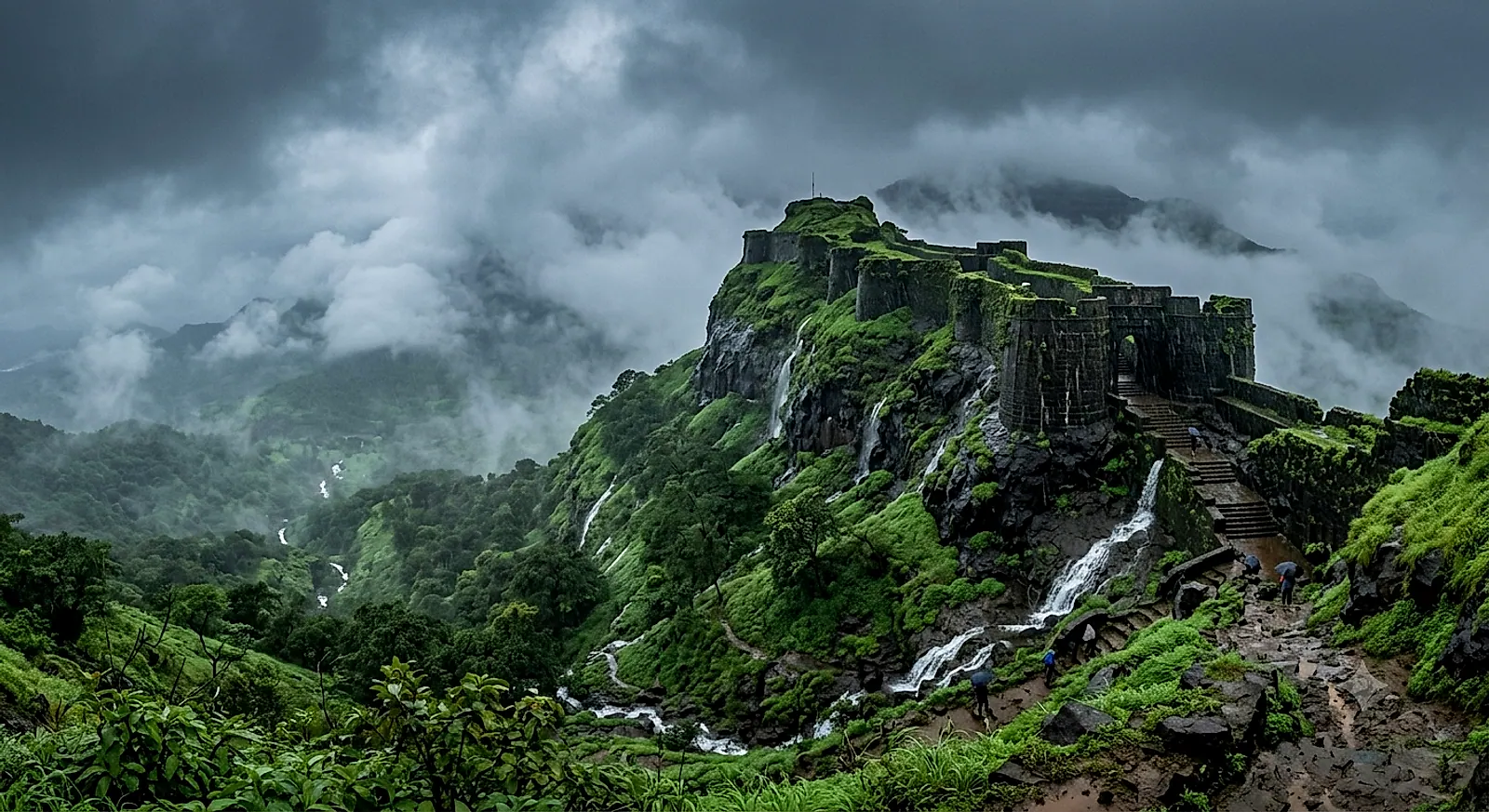 Misty Sahyadri hills near Lonavala