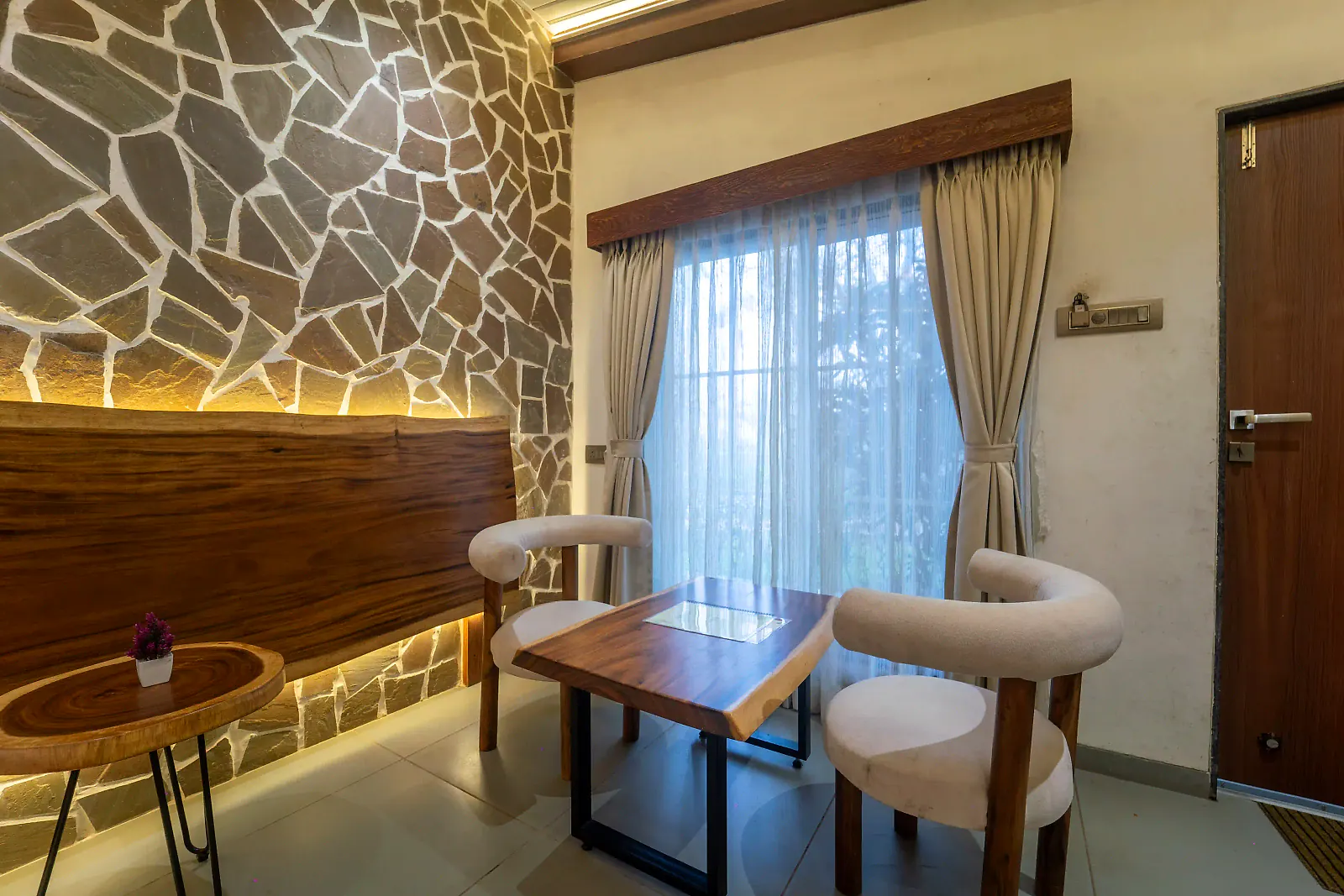 Aranya Honeymoon Suite forest-facing view